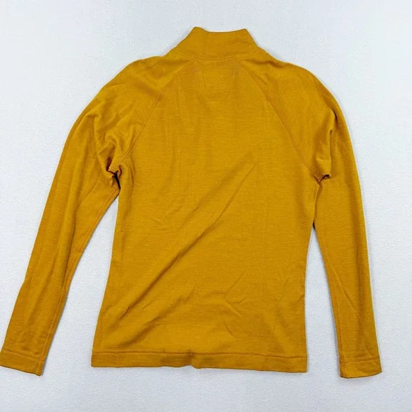 Smartwool Merino 250 Classic 1/4 Zip Baselayer Top Size L Women Gold Heather NEW - Picture 2 of 8